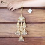 Nitya White Pearl Gold Bridal Kalira - Image 4
