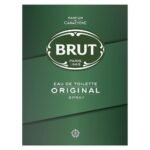 Brut Original Eau de Toilette Spray for Men in a classic green retail box featuring the iconic Brut Paris 1965 branding.