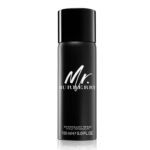 Mr. Burberry Deodorant Spray 150ml for Men in a sleek matte black aerosol can with elegant white Burberry branding.