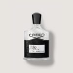Creed Aventus Eau de Parfum for Men in a clear glass bottle with a black textured label and silver cap.