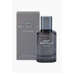 David Beckham Beyond Eau De Toilette 90ml for Men in a sophisticated smoky grey glass bottle with premium grey packaging. A long-lasting masculine fragrance featuring grapefruit, black pepper, cedarwood, leather, vanilla, and patchouli notes.