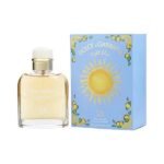 Dolce & Gabbana Light Blue Sun Pour Homme Eau De Toilette 125ml in a clear glass bottle with elegant blue sun-themed packaging. A refreshing men's fragrance featuring citrus, coconut, marine, and woody notes for a vibrant summer scent.