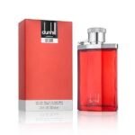 Dunhill Desire Eau De Toilette 100ml for Men in an iconic transparent red bottle with premium red packaging. A long-lasting masculine fragrance featuring fruity, citrus, floral, and warm woody notes.