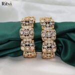 Mesmerra Kundan Gold Screw Rajwada Bangles
