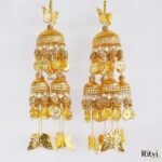 Ritvi Butterfly Gold Plated Heavy Bridal Layered Kalira