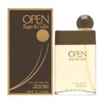 Roger & Gallet Open Eau de Toilette 100ml bottle with matching brown and gold perfume box on a white background.