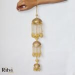 Saanvi Antique Gold Heavy Layered Bridal Kalira - Image 5