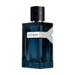 Yves Saint Laurent Y Eau de Parfum for men in a dark blue glass bottle with silver Y detailing and black cap