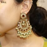 Bhavya Kundan Long Earrings - Image 3