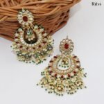 Bhavya Kundan Long Earrings - Image 2
