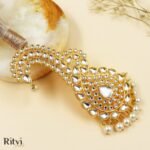 Nivaan Gold Finished Pearl Kundan Kalgi - Image 2