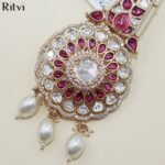 Royal Ruby Pearl Kundan Kalgi - Image 2