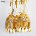 Sea Shell Beaded Gold Plated Bridal Kalira - Image 3